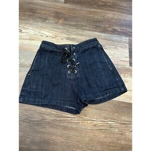 Rag & Bone HIgh RIse Lace up denim shorts sz 23